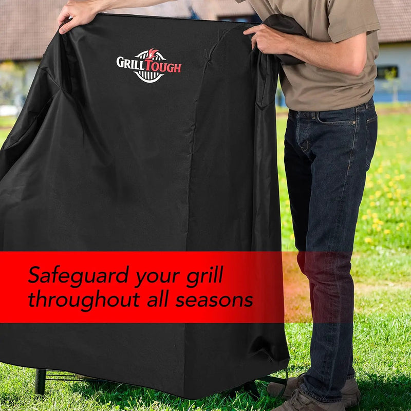 Heavy Duty Smoker Cover for Outdoor Griddle, 40 Inch – Waterproof, Weather Resistant, UV & Fade Resistant with Adjustable Straps – BBQ Cover for Flat Grill, Black by GreenHaven Gardens