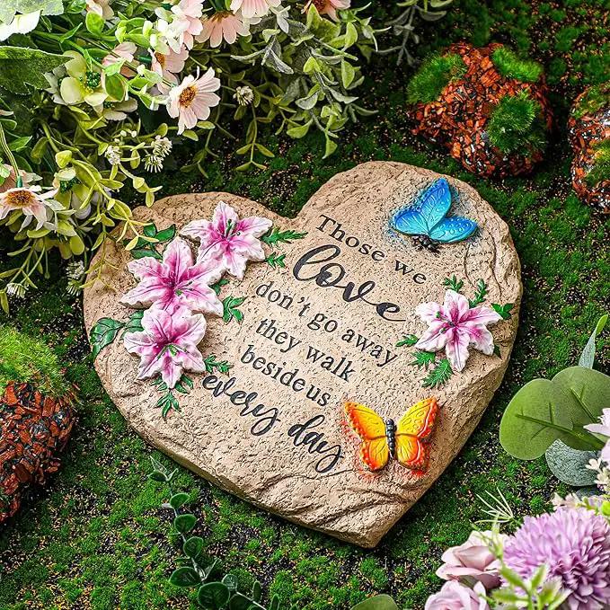 Jetec Memorial Garden Stone Sympathy Gift Decor Those We Love Don't Go Away Memorial Bereavement in Memory of Loss of Loved One Condolence Gifts for Outdoors(10 Inch) by GreenHaven Gardens