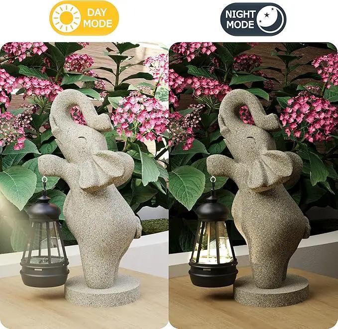 Solar Garden Statue 10 Inch Elephant Decor for Outside Yard Decoration Outdoor Unique Housewarming Gardening Birthday Gifts for Women Grandma by GreenHaven Gardens