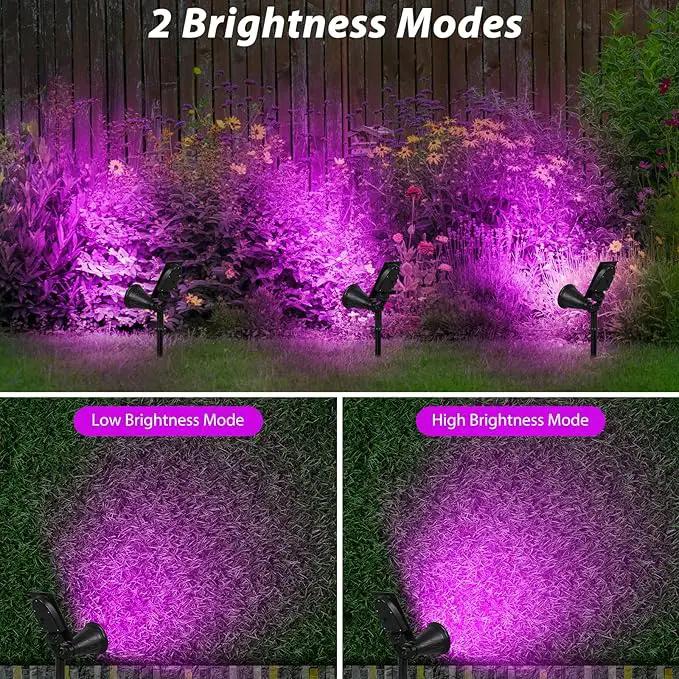 T-SUN [2 Pack] LED Solar Spotlights, Waterproof Outdoor Security Landscape Lamps, Auto-on/Auto-Off by Day, 180 Angle Adjustable for Tree, Patio, Yard, Garden, Driveway, Stairs, Pool Area(Purple) by GreenHaven Gardens