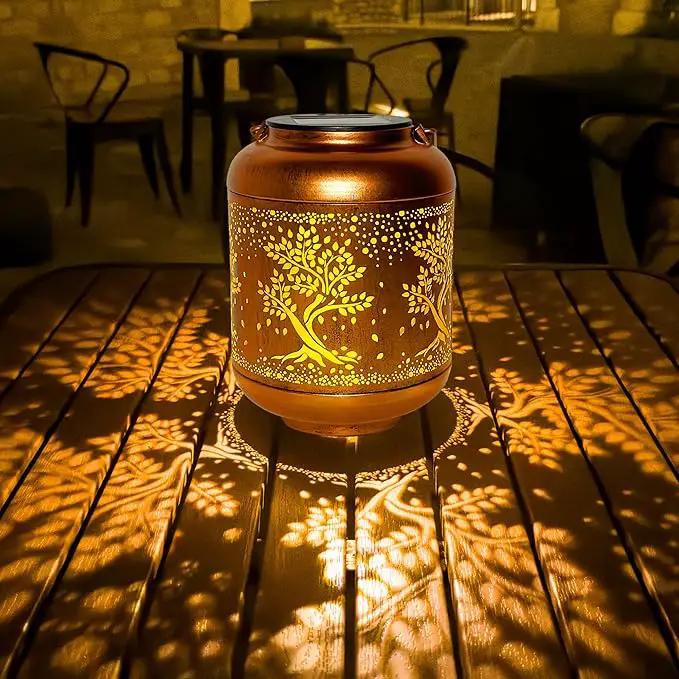 Solar Lanterns Outdoor, Waterproof Hanging Solar Lantern Garden Decor, Solar Lights for Backyard Porch Patio Table Yard Balcony Lawn Pathway, Tree of Life Gifts for Women Grandma Mom by GreenHaven Gardens