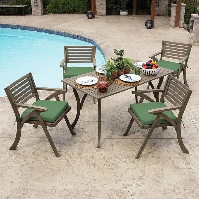 Arden Selections Rocking Chair Cushion, 19 x 18, Rain-Proof, Fade Resistant, Cushions for Rocking and Outdoor Chairs 18 x 19, Moss Green Leala (Pack of 4) by GreenHaven Gardens