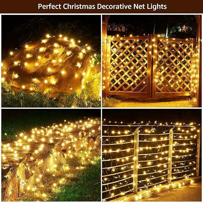 Led Christmas Net Lights Outdoor Christmas Decorations 120Led 6Ftx4Ft Connectable Waterptoof Mesh Net Lights for Trees Bushes Wedding Garden Outdoor Christmas Decorations WarmWhite by GreenHaven Gardens