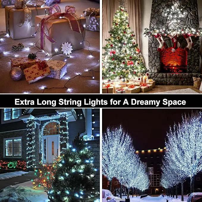 164Ft 500 LED White Christmas Lights, Waterproof 8 Twinkle with Memory Functions Christmas Tree Lights for Indoor Outdoor Christmas Tree Garden Decoration (164FT, White) by GreenHaven Gardens
