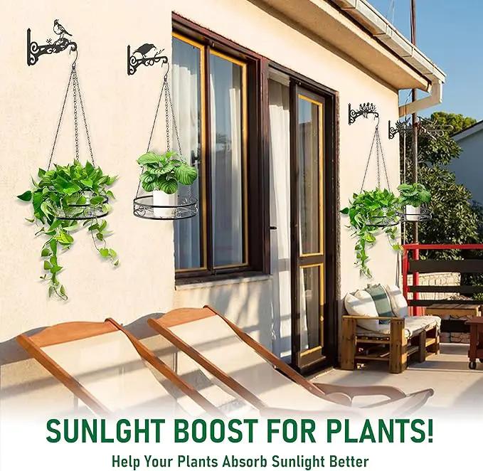 8-Pack Metal Hanging Planters for Indoor Plants - Heavy Duty Anti Rust 4 Hanging Plant Holder with 4 Bird Patterned Plant Hanger – Aesthetic Flower Pot Holder for an Instant Indoor and Outdoor Decor by GreenHaven Gardens