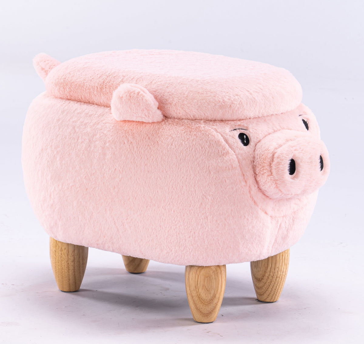 Pig Storage Ottoman with Hidden Storage - Faux Fur, photo 3 of 8