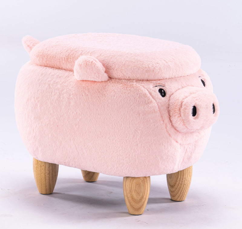 Pig Storage Ottoman with Hidden Storage - Faux Fur, photo 3 of 8