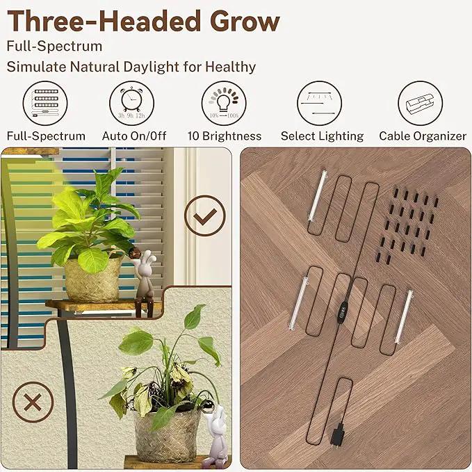 64" Tall 8 Tiered Plant Stand Indoor with Grow lights Large Tree Shape Decorative Rack Plant Pot Holder Gardening for Living Room Corner Black by GreenHaven Gardens