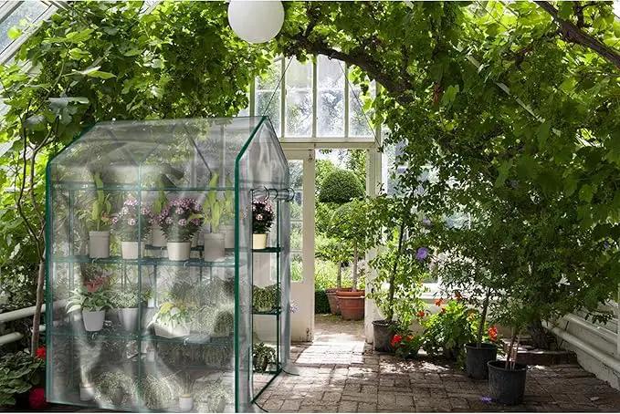 Home-Complete 514537FXW Walk-in Greenhouse-Indoor Outdoor with 8 Sturdy Shelves-Grow Plants, Seedlings, Herbs, or Flowers in Any Season-Gardening Rack, Green by GreenHaven Gardens