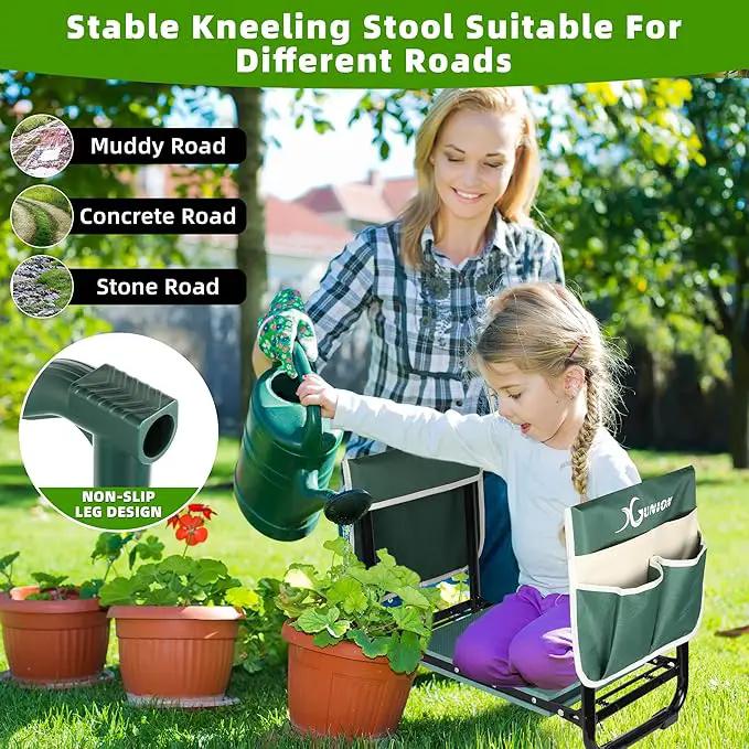 Garden Kneeler and Seat Gardening Stool Heavy Duty Garden Kneeling Bench with Handles Seat Bench Comes with Tool Pouch & Gloves Gardening Gifts for Seniors Women & Men (Green) by GreenHaven Gardens