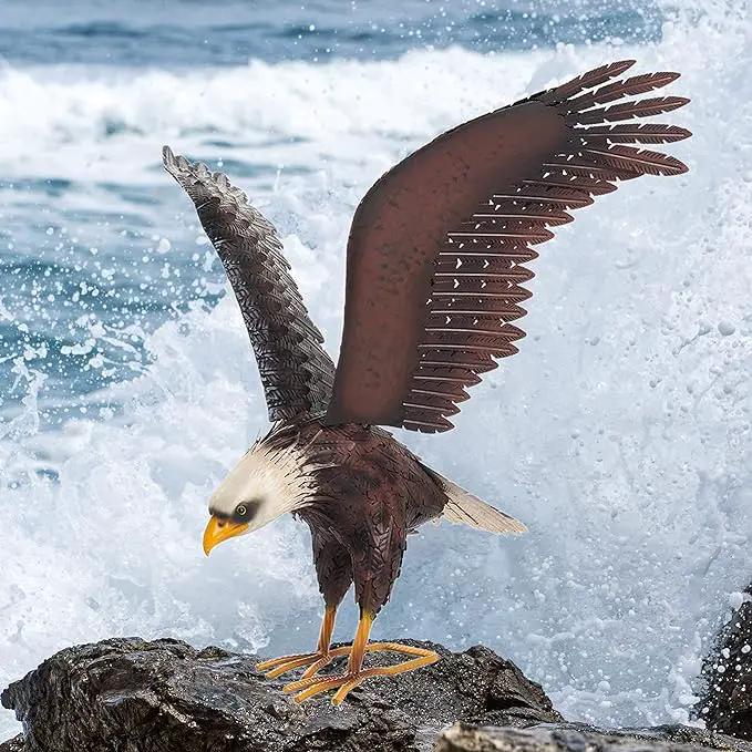 chisheen Bald Eagle Statue Outdoor Garden Sculpture Metal Yard Art Lawn Decorations,Large Eagle Figurines and Statues by GreenHaven Gardens