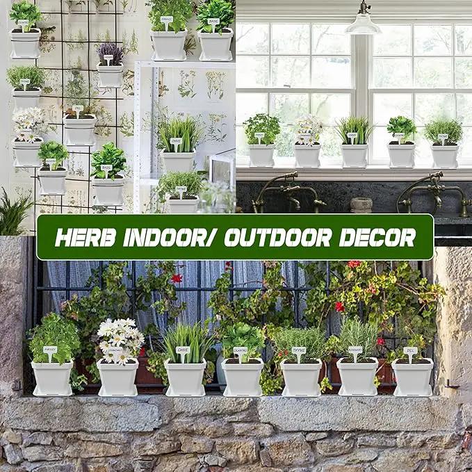 10 Herb Seeds Garden Starter Grow Kit with White Pots, Markers, Nutritional Soil, Watering, Herb Clipper, Complete Indoor Potted Plant Growing Set for Kitchen DIY by GreenHaven Gardens