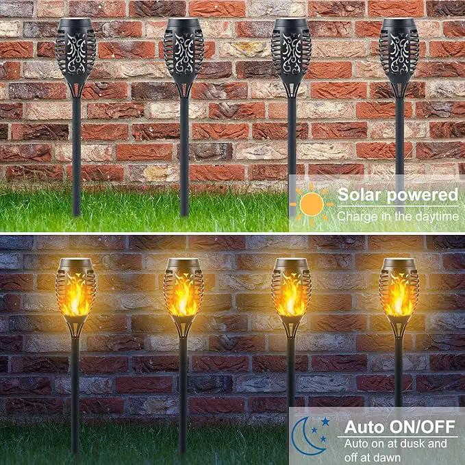 Solar Torch Light with Flickering Flame, Waterproof Solar Lights Outdoor Decorative, Solar Powered Christmas Decoration (1 Pack) by GreenHaven Gardens