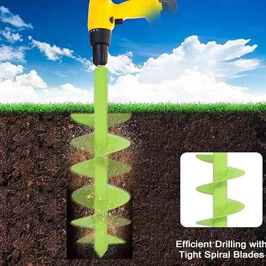 TCBWFY Auger Drill Bit for Planting 3.5"x16",Extended Length Garden Auger Spiral Drill Bit for Planting Bulbs Flowers,Planting Auger for Drill Post Hole Digger for 3/8”Hex Drive by GreenHaven Gardens