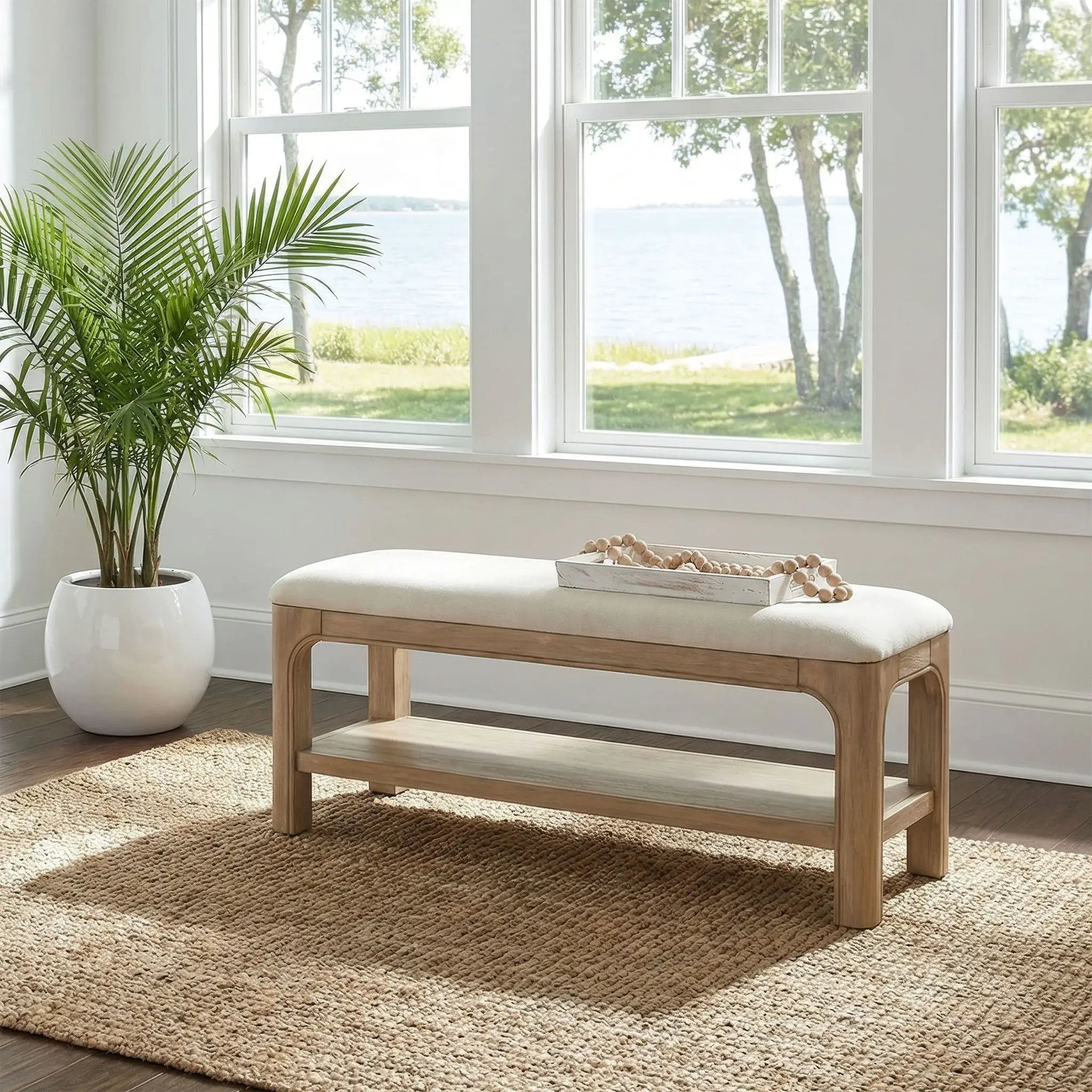 Solano 52-inch Bedroom Bed End Bench Weathered Mango by Unique Piece Furniture