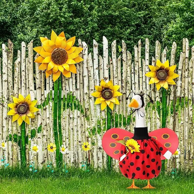 Spring Ladybug Goose Outfit Lawn Porch Goose Clothes with Ladybug Wings Sunflower Goose Outfit for 23" Goose Spring Valentine's Day Outdoor Patio Yard Lawn Art Decoration by GreenHaven Gardens