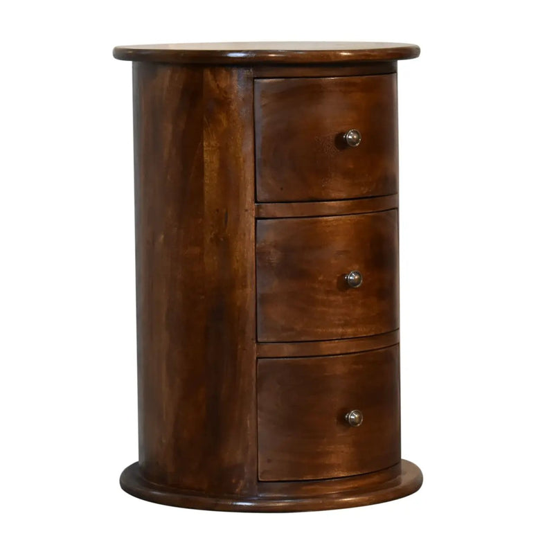 Solid Wood 3-Drawer Chestnut Drum by HouseOfZazla