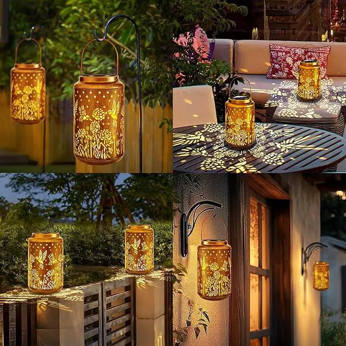 ODEETRONIC Hummingbird Solar Lantern Lights - Outdoor Waterproof Hanging Lanterns, Solar Garden Lights Birthday Gifts for Women Mom Grandma, Metal Hummingbird LED Lanterns for Garden Yard Patio Decor by GreenHaven Gardens