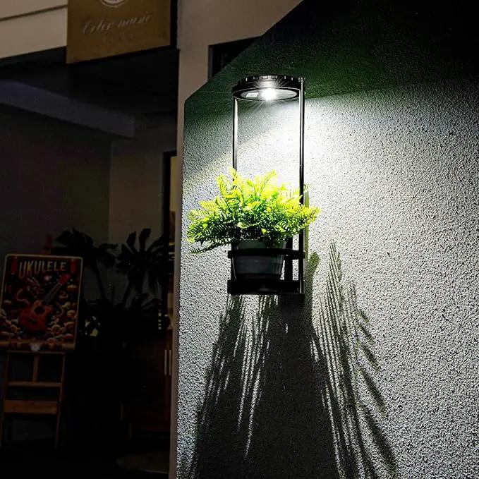 Solar Yard Wall Light with Plant Stands, Wireless Outdoor Solar Wall Lamp with 2 Modes & IP45 Waterproof Dusk to Dawn LED Outdoor Solar Lights for Garden Patio Yard Decoration (1Pack) by GreenHaven Gardens