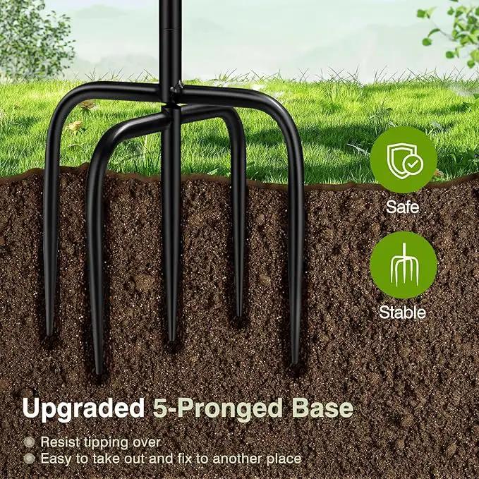 Daoeny Heavy Duty Bird Baths for Outdoors, 35In Outdoor Freestanding Birdbaths & Birdfeeder, Bird Bath Feeder Bowl with Metal Stake Garden Patio Yard Lawn Decor, Upgraded 5-Pronged Base (Brown) by GreenHaven Gardens