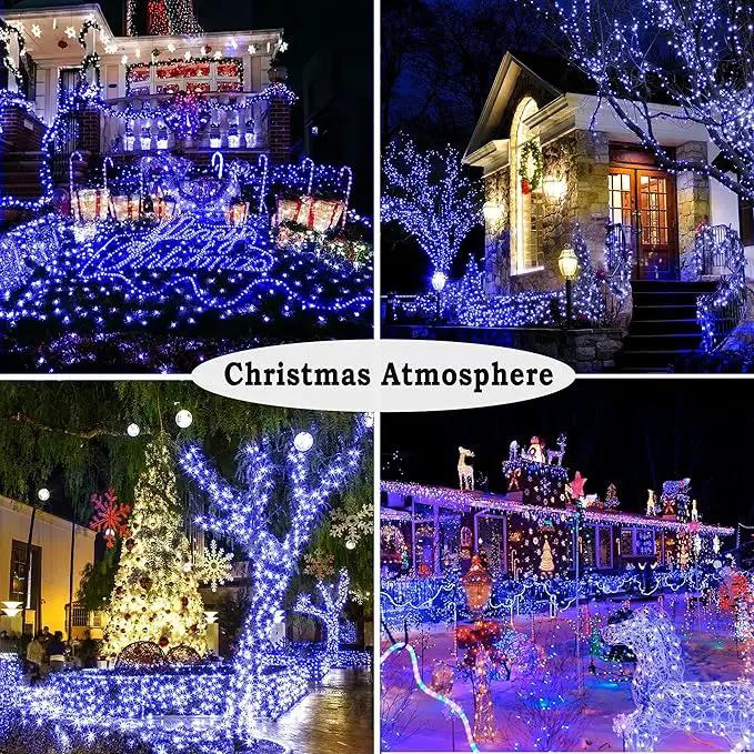 KNONEW 403ft 1000 LED String Lights Outdoor Christmas Light 8 Modes & Timer Fairy Lighting Plug in Waterproof for Xmas Yard Tree Wedding Party Holiday Decorations (Blue) by GreenHaven Gardens