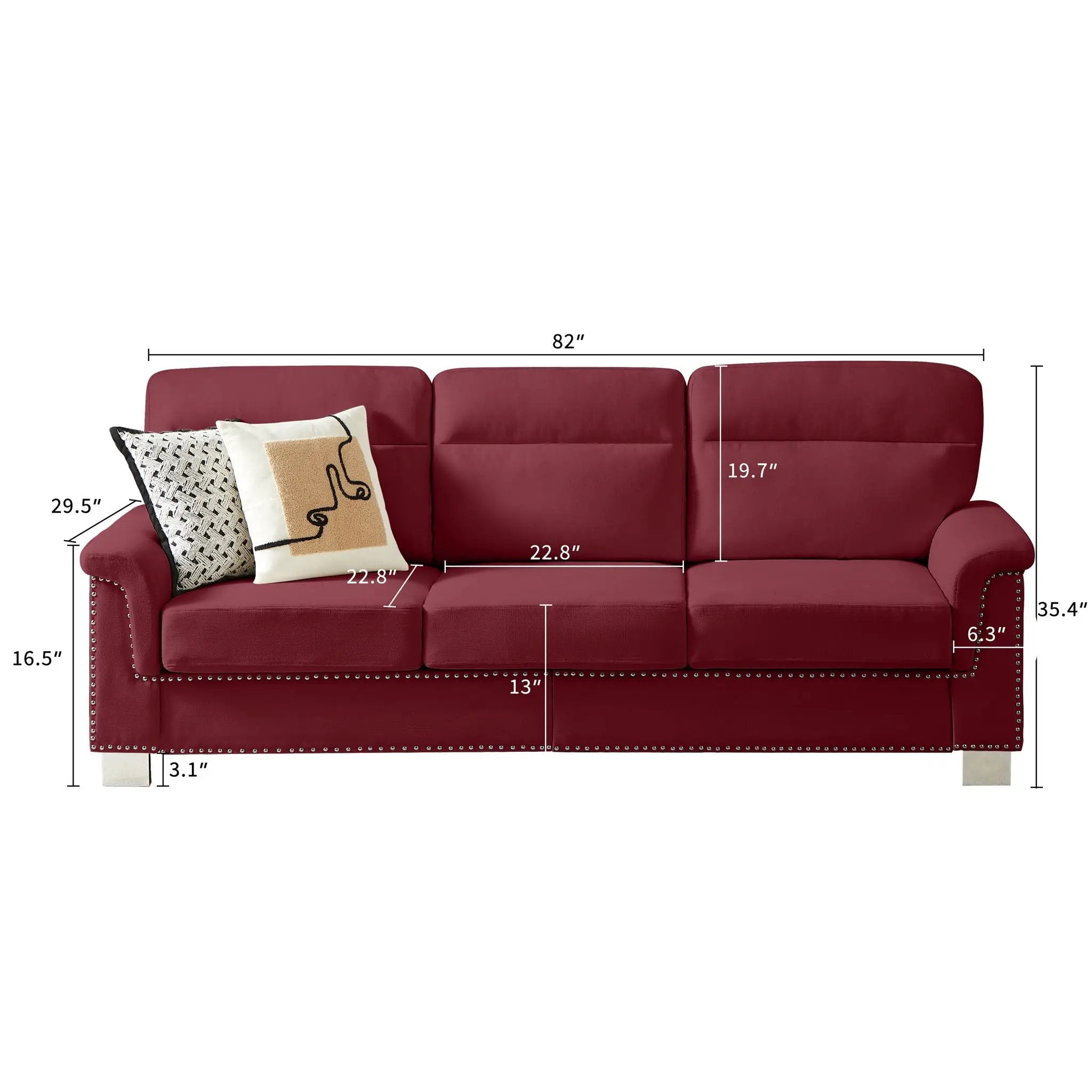 3 Seater Elegant Stationary Sofa by Unique Piece Furniture