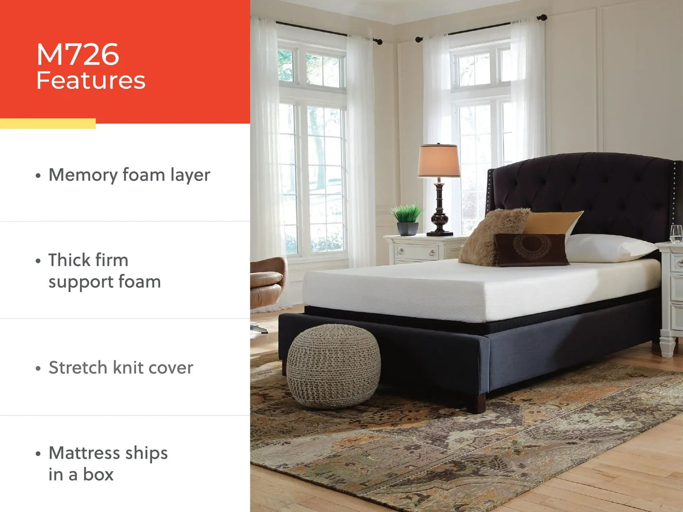 Chime 8 Inch Memory Foam - Medium Memory Foam Mattress by Unique Piece Furniture