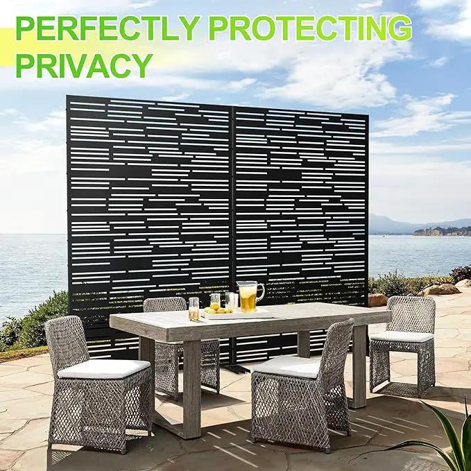 Outdoor Privacy Screen,72" H×47" W Metal Privacy Screen, Freestanding Privacy Fence Panels for Patio by GreenHaven Gardens