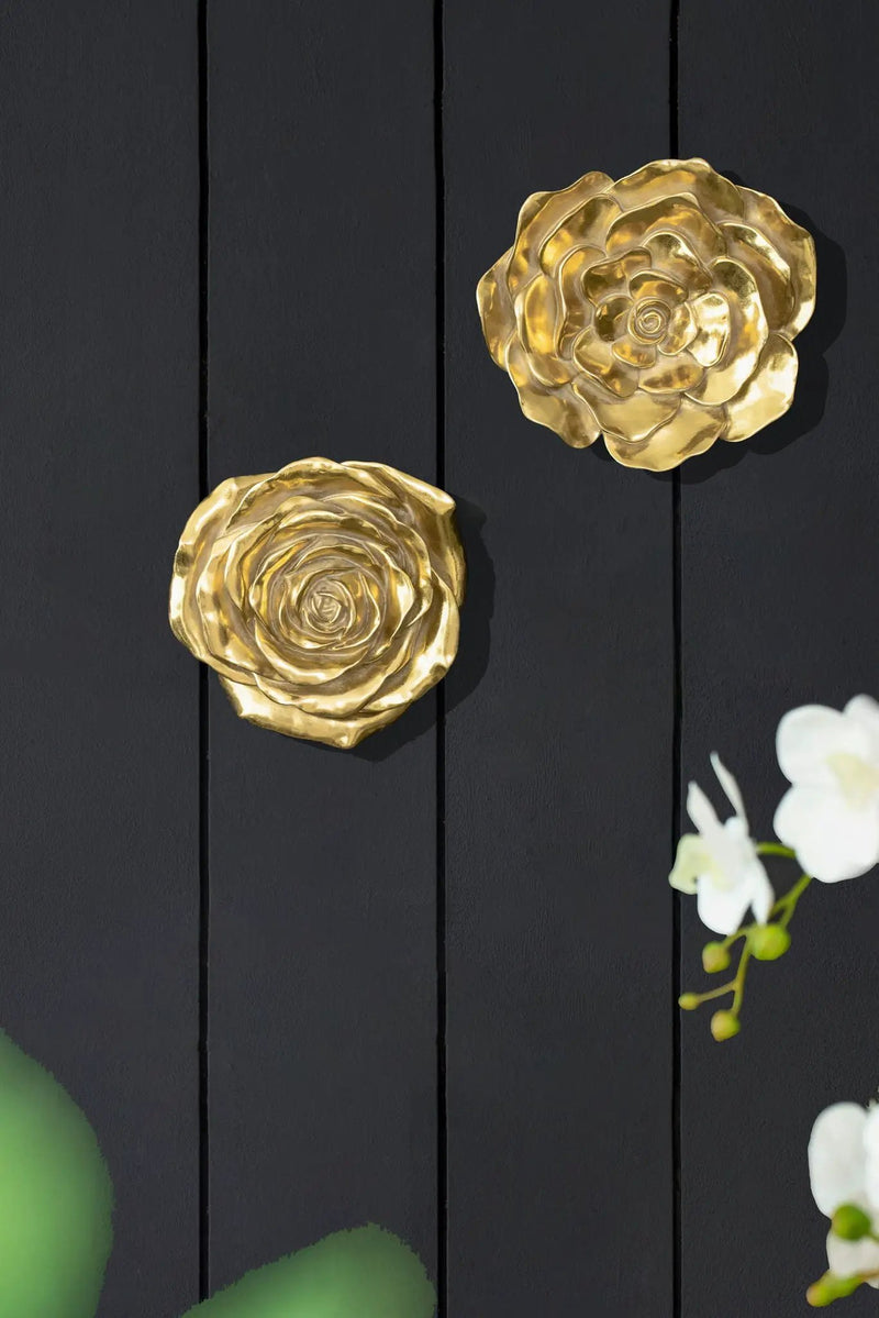 Rose Hanging Wall Accents (Set of 2) - Gold by HouseOfZazla