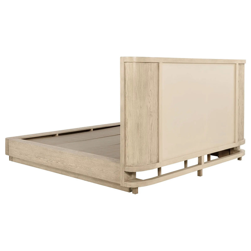 Kailani 52-inch Queen Wingback Bed Beige Oak by Unique Piece Furniture
