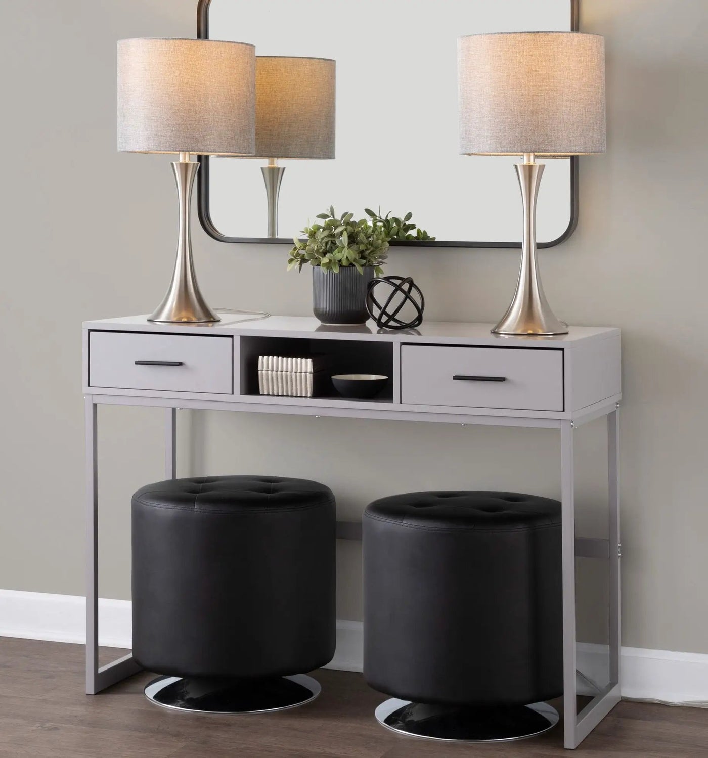 Lenuxe - Contemporary Semi Gloss Table Lamp (Set of 2) by HouseOfZazla