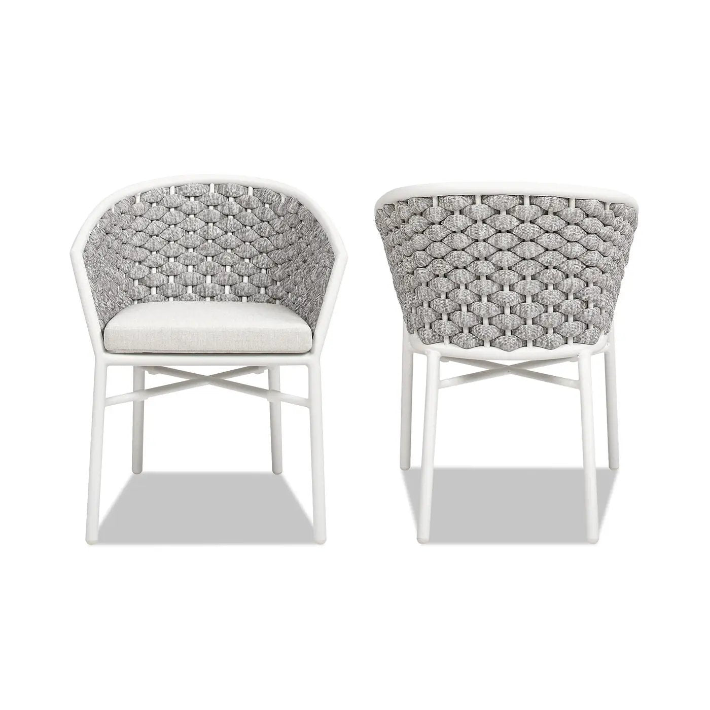 Rowan - Rope Barrel Back Patio Dining Chairs (Set of 2) - Optic White by Unique Piece Furniture