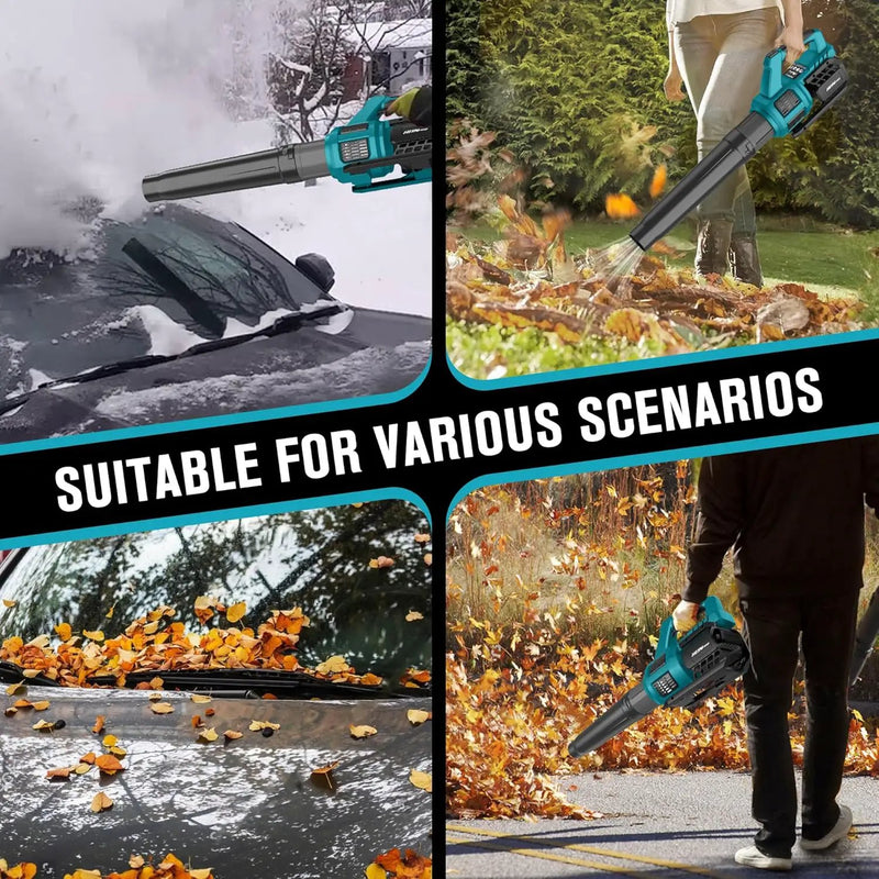 HEINRPO Cordless Leaf Blower Compatible with Makita 18V Battery (Bare Tool) 400CFM Electric Leaf Blower Cordless, Variable Speed, Turbo Mode, Handheld Battery Powered Leaf blowers for Lawn Care by GreenHaven Gardens