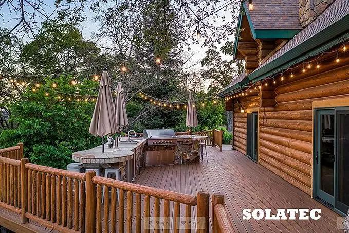 Solatec LED String Lights, Shatterproof 48FT 15 Hanging Sockets Commercial Grade Waterproof 2W Outdoor String Light Decor for Patio, Garden, Balcony, Deck S14 2W by GreenHaven Gardens