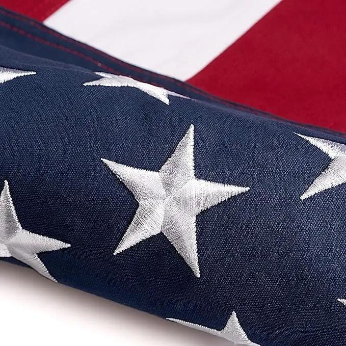 This Folded Memorial Flag American US Cotton Flag 5x9.5 FT Premium 100% Cotton For Veteran, Embroidered Stars, Sewn Stripes, 4 Rows of Lock Stitching, Brass Grommets USA Burial Casket Flags by GreenHaven Gardens
