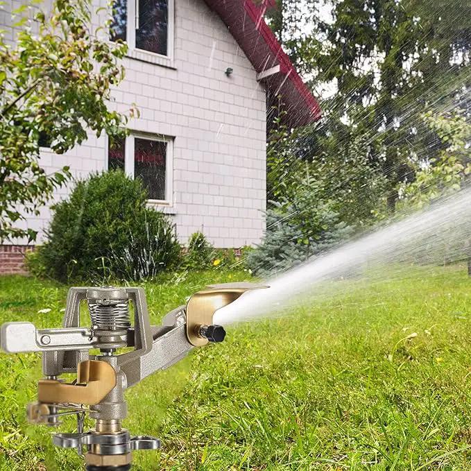 Impact Sprinkler Head Brass Pulsating Sprinkler Lawns Garden Adjustable 360 Degrees Watering Heavy Duty Sprinkler Head with Nozzles for Yard and Grass Irrigation (9 Pieces) by GreenHaven Gardens