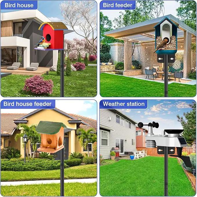 72 Inch Adjustable Bird Feeder Pole,Bird House Pole Suitable for Feeders & Birdhouse,Weather Station,Heavy-Duty Rustproof Design,Enhance Outdoor Decor & Birdwatching Experience (1 Pack 72 inch) by GreenHaven Gardens
