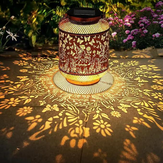 Solar Lanterns Outdoor Waterproof Hanging Solar Lights, Butterfly Gardening Gifts for Women, Mom, Metal Decorative LED Fairy Lanterns for Yard, Patio, Lawn, Garden Decor by GreenHaven Gardens