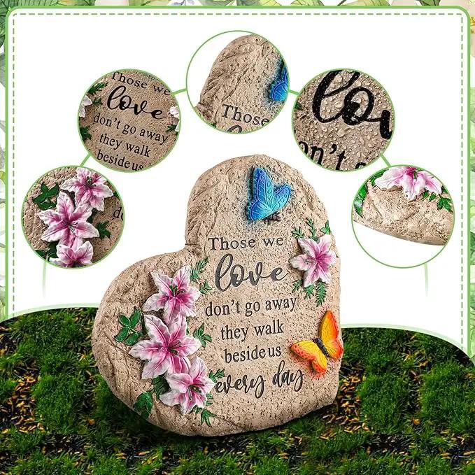 Jetec Memorial Garden Stone Sympathy Gift Decor Those We Love Don't Go Away Memorial Bereavement in Memory of Loss of Loved One Condolence Gifts for Outdoors(10 Inch) by GreenHaven Gardens