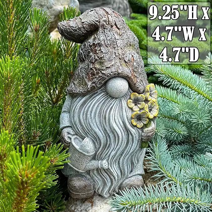Mood Lab Garden Gnome - Key Hider Gnome Figurine - 9.25 Inch Lawn Statue - for Outdoor or House Decor by GreenHaven Gardens