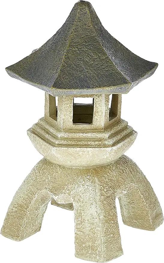 Design toscano ng29870 asian decor pagoda lantern indoor/outdoor statue, 11 inches wide, 11 inches deep, 17 inches high, handcast polyresin, two tone stone finish by GreenHaven Gardens