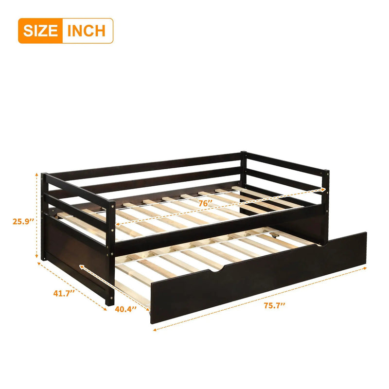 Twin Daybed With Trundle Frame Set by Unique Piece Furniture