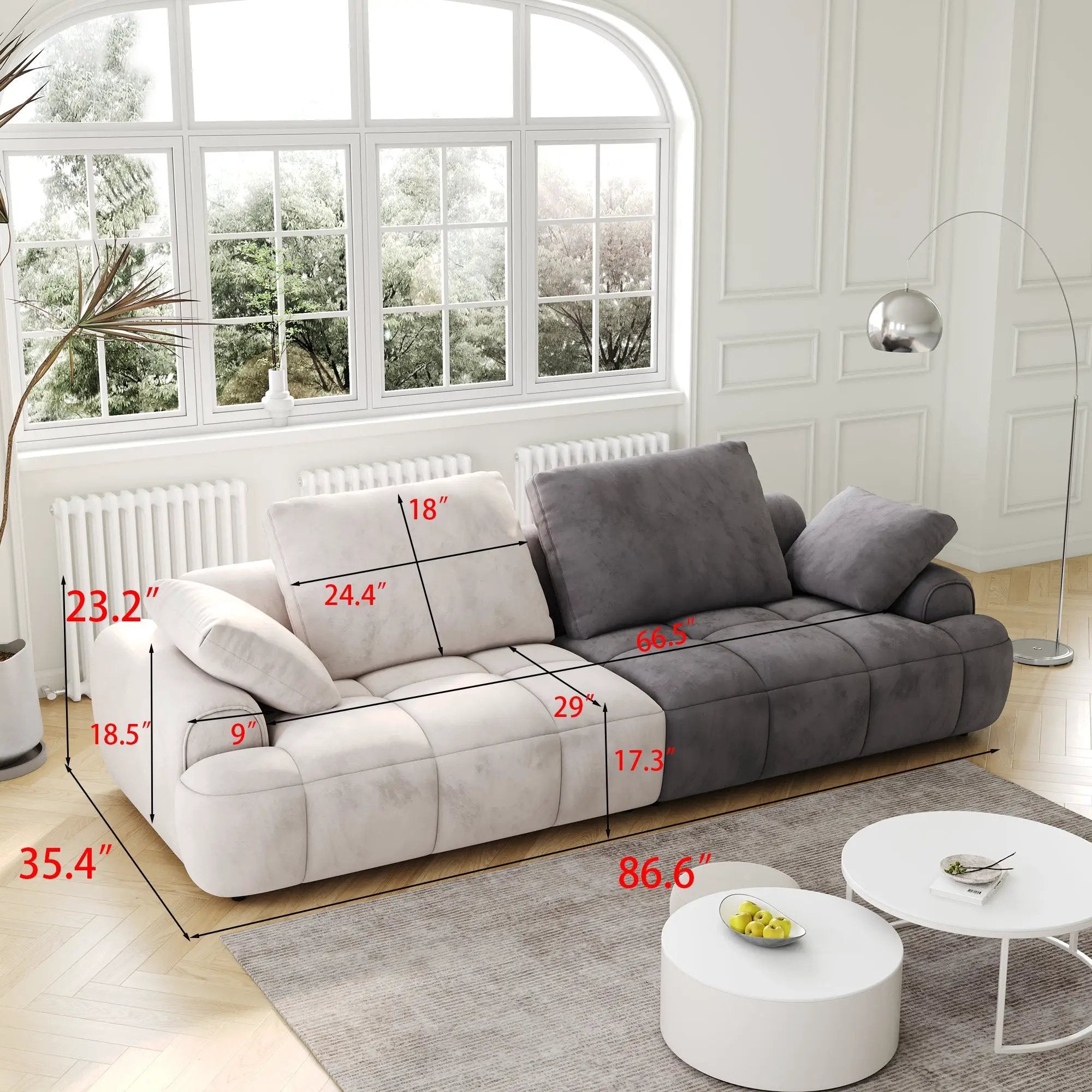 86.6″ Large Two Seat Sofa by HouseOfZazla