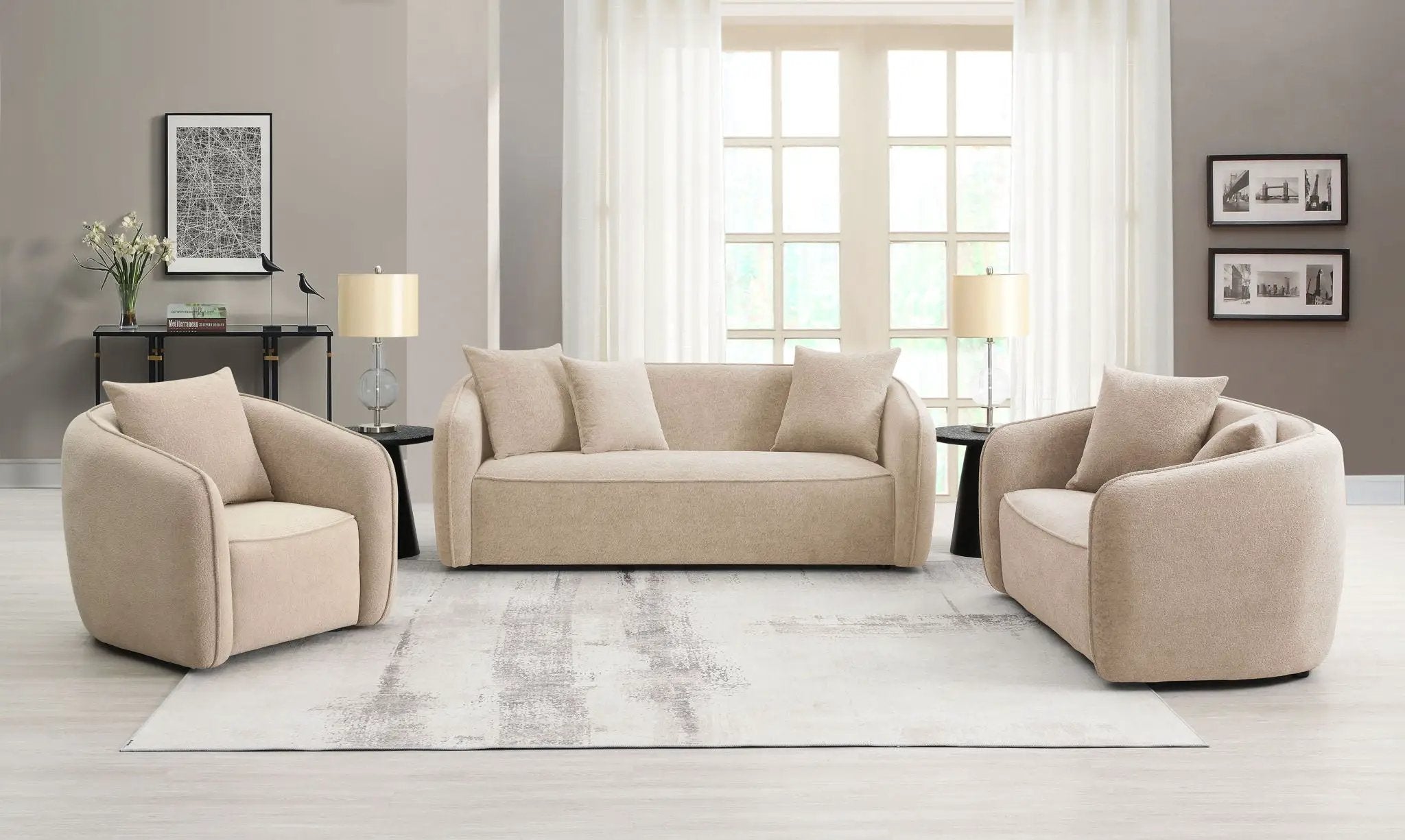 Keith - 3 Piece Living Room Set (Comes With Matching Color Toss Pillows) by Unique Piece Furniture