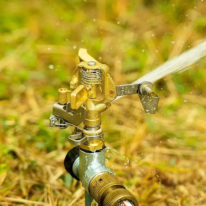 Hourleey 2 Pack Impact Lawn Sprinklers for Yard, Heavy Duty Water Sprinkler Head with Aluminum Alloy Spike Base, Adjustable Pulsating Sprinkler for Large Area Lawn Patio Garden by GreenHaven Gardens