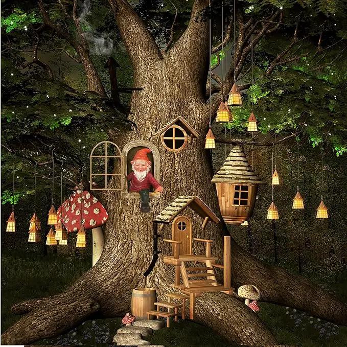 2 Pieces Garden Gnome Statue Elf Out The Door Tree Hugger Garden Peeker Yard Art Tree Sculpture Gnome Decoration Outdoor for Patio Yard Lawn Porch Ornament (Classic Style) by GreenHaven Gardens