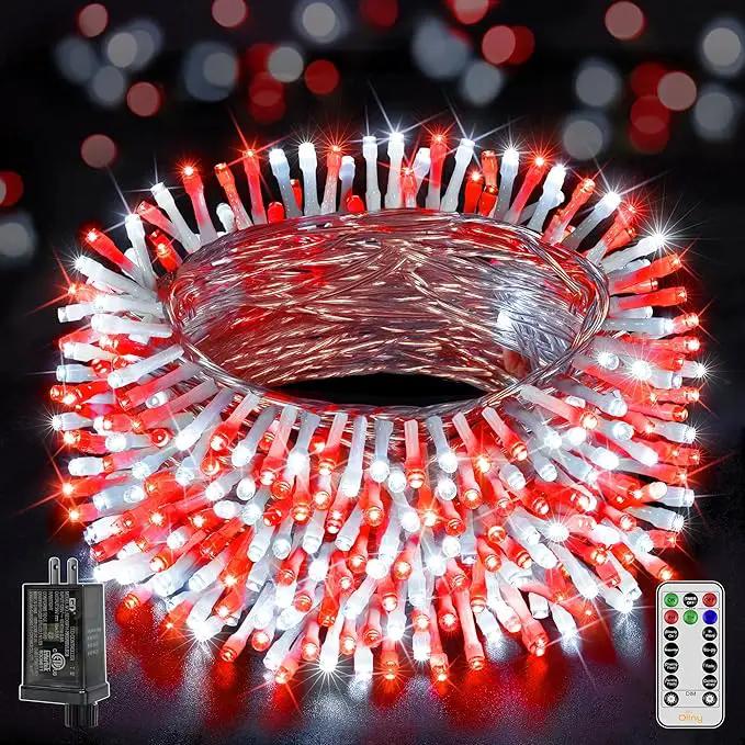 Ollny Christmas Lights Outdoor 800LED 262FT, Red and White Plug in Fairy Lights with Remote, 8 Modes Waterproof Timers Dimmable LED String Lights for Indoor House Outside Bedroom Patio Balcony by GreenHaven Gardens