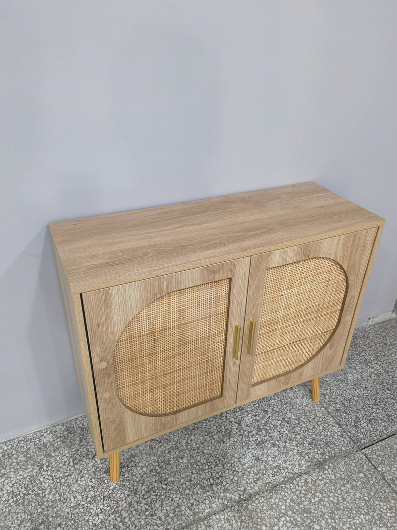 Buffet Cabinet with Storage with Modern Farmhouse Design - Black, photo 6 of 10
