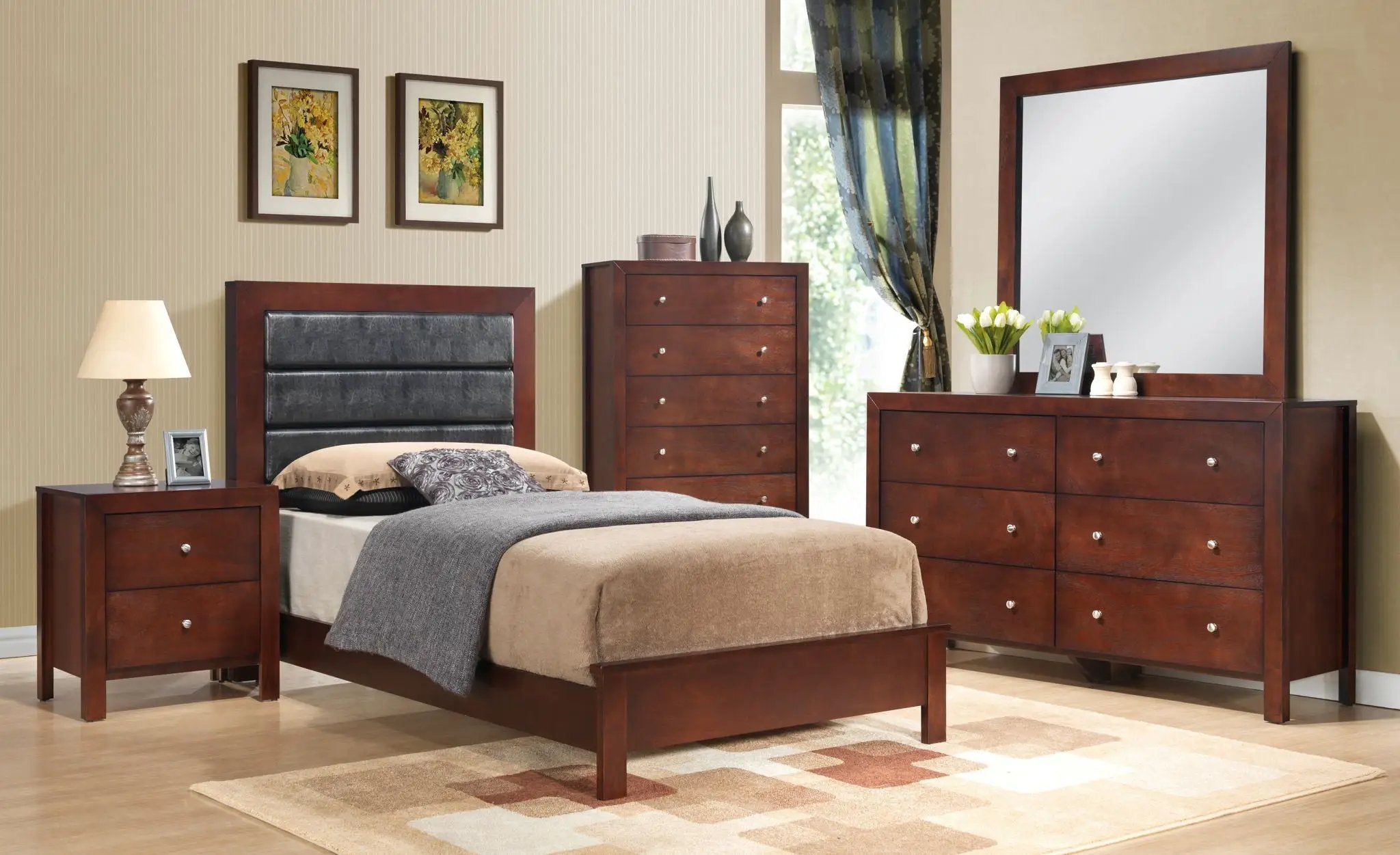 Transitional Modern Design Bed by Unique Piece Furniture