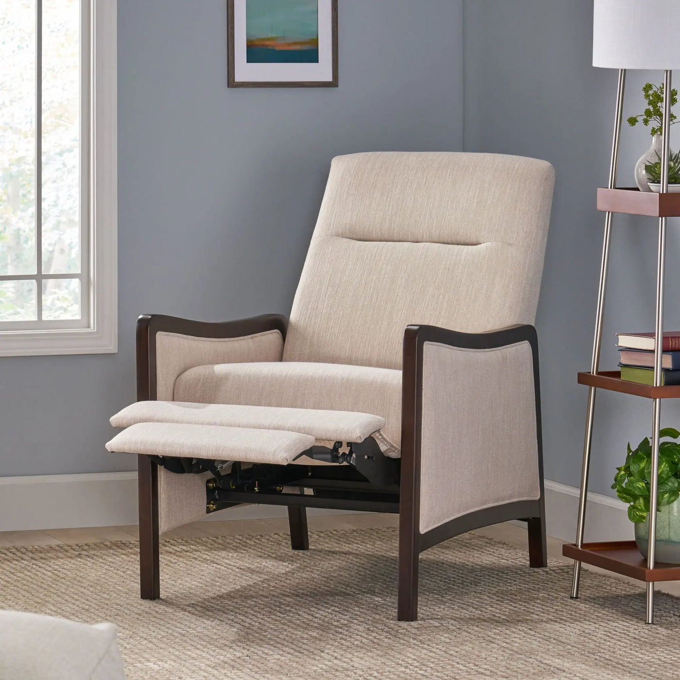 Drury Contemporary Fabric Upholstered Pushback Recliner by HouseOfZazla